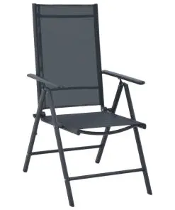 vidaXL 3 Piece Bistro Set Aluminium and Textilene Black