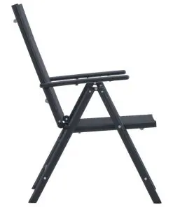 vidaXL 3 Piece Bistro Set Aluminium and Textilene Black