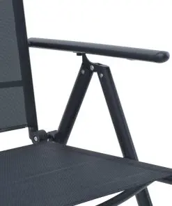 vidaXL 3 Piece Bistro Set Aluminium and Textilene Black