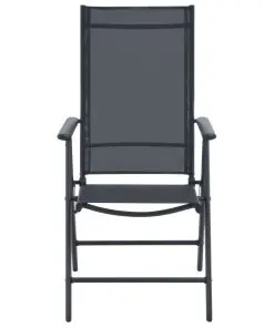 vidaXL 3 Piece Bistro Set Aluminium and Textilene Black