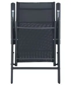 vidaXL 3 Piece Bistro Set Aluminium and Textilene Black