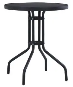 vidaXL 3 Piece Bistro Set Aluminium and Textilene Black