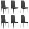 vidaXL Dining Chairs 6 pcs Dark Grey Fabric