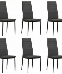 vidaXL Dining Chairs 6 pcs Dark Grey Fabric