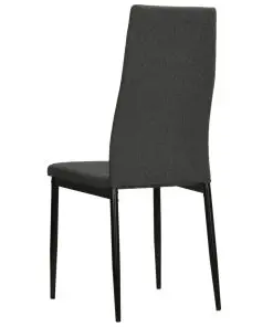 vidaXL Dining Chairs 6 pcs Dark Grey Fabric