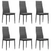 vidaXL Dining Chairs 6 pcs Light Grey Fabric