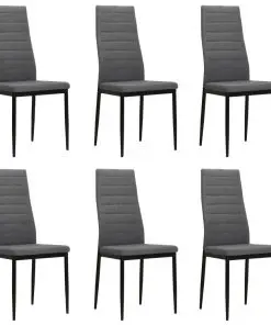 vidaXL Dining Chairs 6 pcs Light Grey Fabric