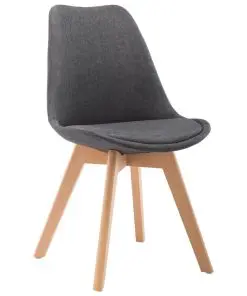 vidaXL Dining Chairs 2 pcs Dark Grey Fabric