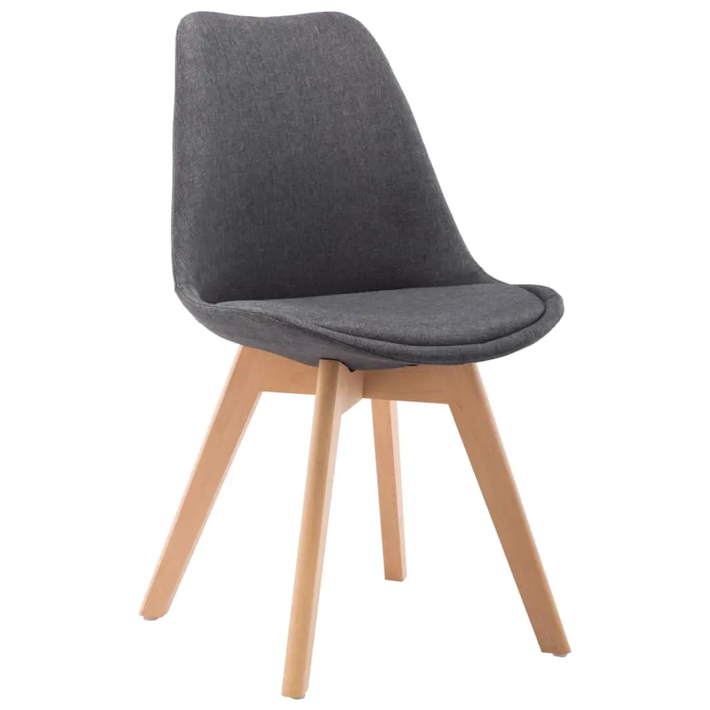 vidaXL Dining Chairs 2 pcs Dark Grey Fabric