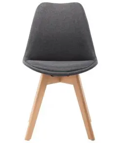 vidaXL Dining Chairs 2 pcs Dark Grey Fabric