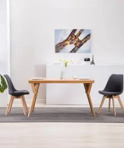 vidaXL Dining Chairs 2 pcs Dark Grey Fabric