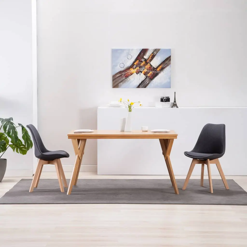 vidaXL Dining Chairs 2 pcs Dark Grey Fabric