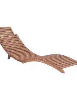 vidaXL Folding Sun Lounger Solid Teak Wood