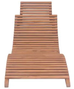 vidaXL Folding Sun Lounger Solid Teak Wood