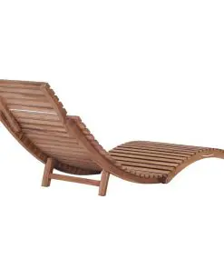 vidaXL Folding Sun Lounger Solid Teak Wood