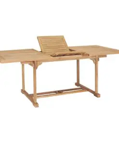 vidaXL 7 Piece Outdoor Dining Set 150-200x100x75 cm Solid Teak Wood