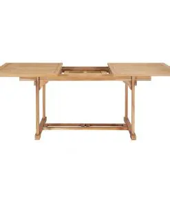 vidaXL 7 Piece Outdoor Dining Set 150-200x100x75 cm Solid Teak Wood