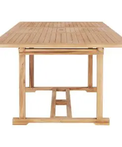 vidaXL 7 Piece Outdoor Dining Set 150-200x100x75 cm Solid Teak Wood