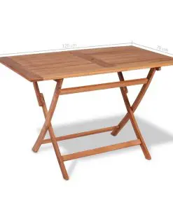 vidaXL Folding Garden Table 120x70x75 cm Solid Teak Wood