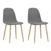 vidaXL Dining Chairs 2 pcs Light Grey Fabric