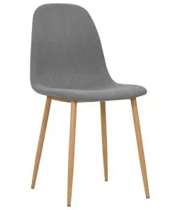 vidaXL Dining Chairs 2 pcs Light Grey Fabric
