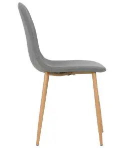 vidaXL Dining Chairs 2 pcs Light Grey Fabric