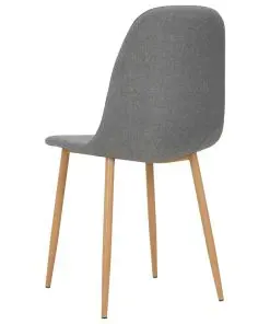 vidaXL Dining Chairs 2 pcs Light Grey Fabric