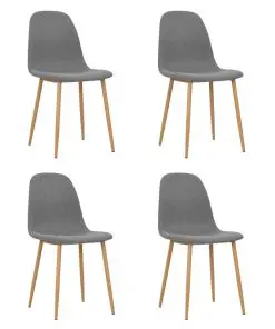 vidaXL Dining Chairs 4 pcs Light Grey Fabric