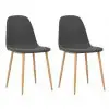 vidaXL Dining Chairs 2 pcs Dark Grey Fabric
