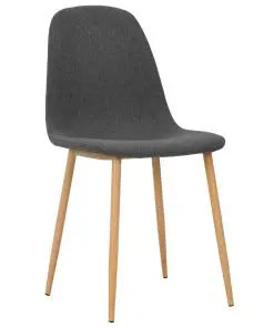 vidaXL Dining Chairs 2 pcs Dark Grey Fabric