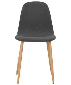 vidaXL Dining Chairs 2 pcs Dark Grey Fabric