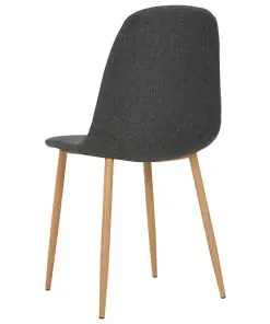 vidaXL Dining Chairs 2 pcs Dark Grey Fabric