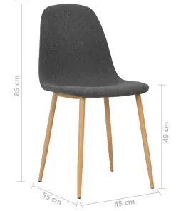 vidaXL Dining Chairs 2 pcs Dark Grey Fabric