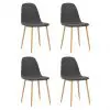 vidaXL Dining Chairs 4 pcs Dark Grey Fabric