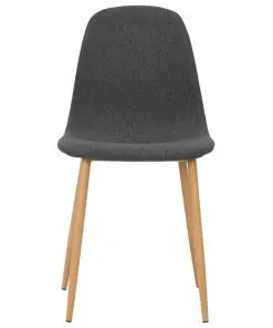 vidaXL Dining Chairs 4 pcs Dark Grey Fabric