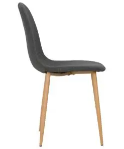 vidaXL Dining Chairs 4 pcs Dark Grey Fabric