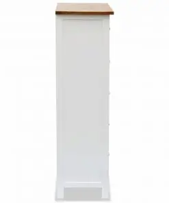 vidaXL Tall Chest of Drawers 45x32x115 cm Solid Oak Wood