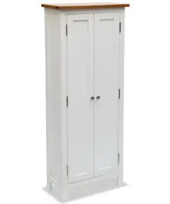 vidaXL Media Storage Cabinet 50x22x122 cm Solid Oak Wood