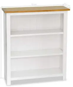 vidaXL 3-Tier Bookcase 72×22,5×82 cm Solid Oak Wood