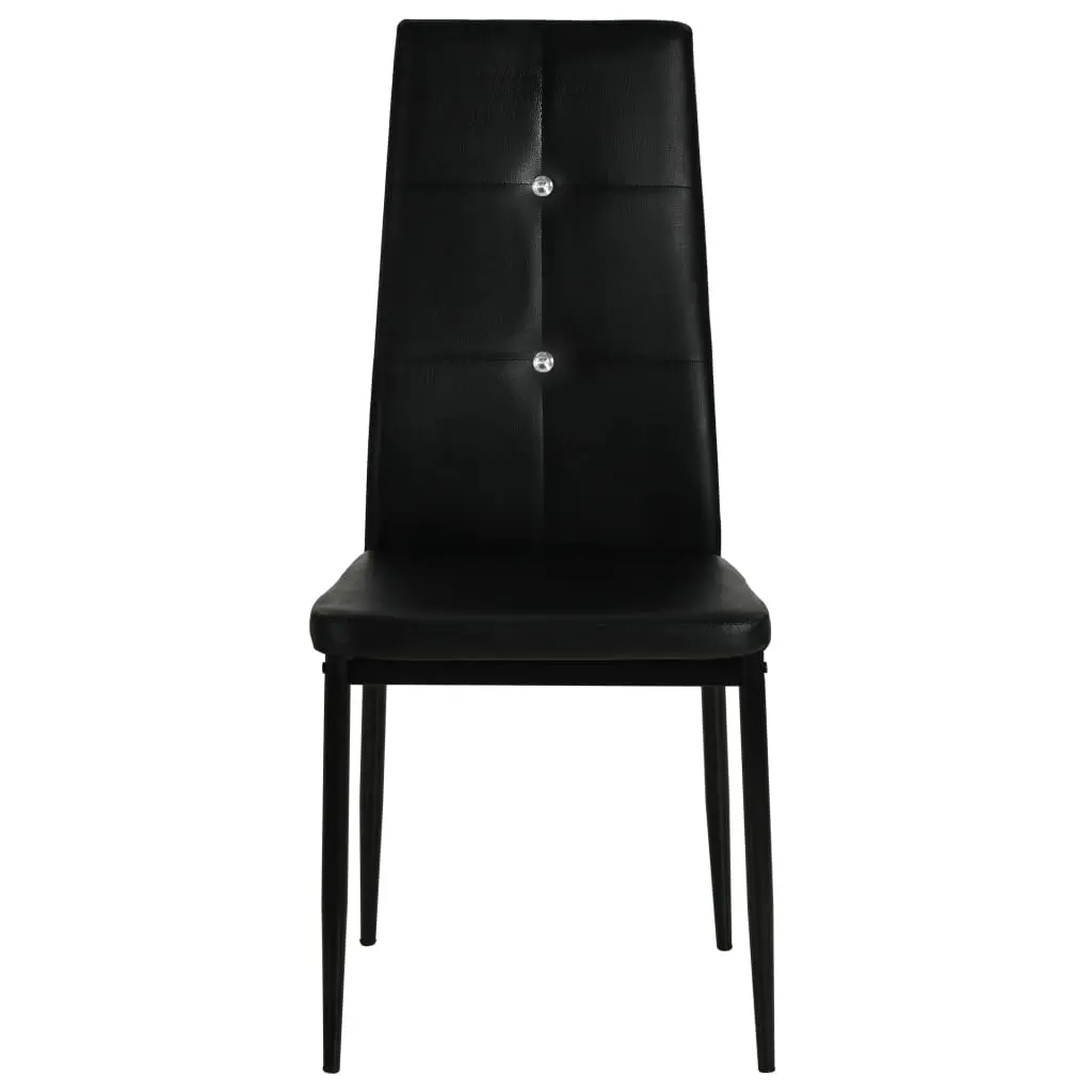 vidaXL Dining Chairs 6 pcs Black Faux Leather