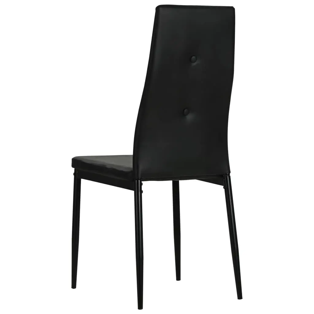 vidaXL Dining Chairs 6 pcs Black Faux Leather