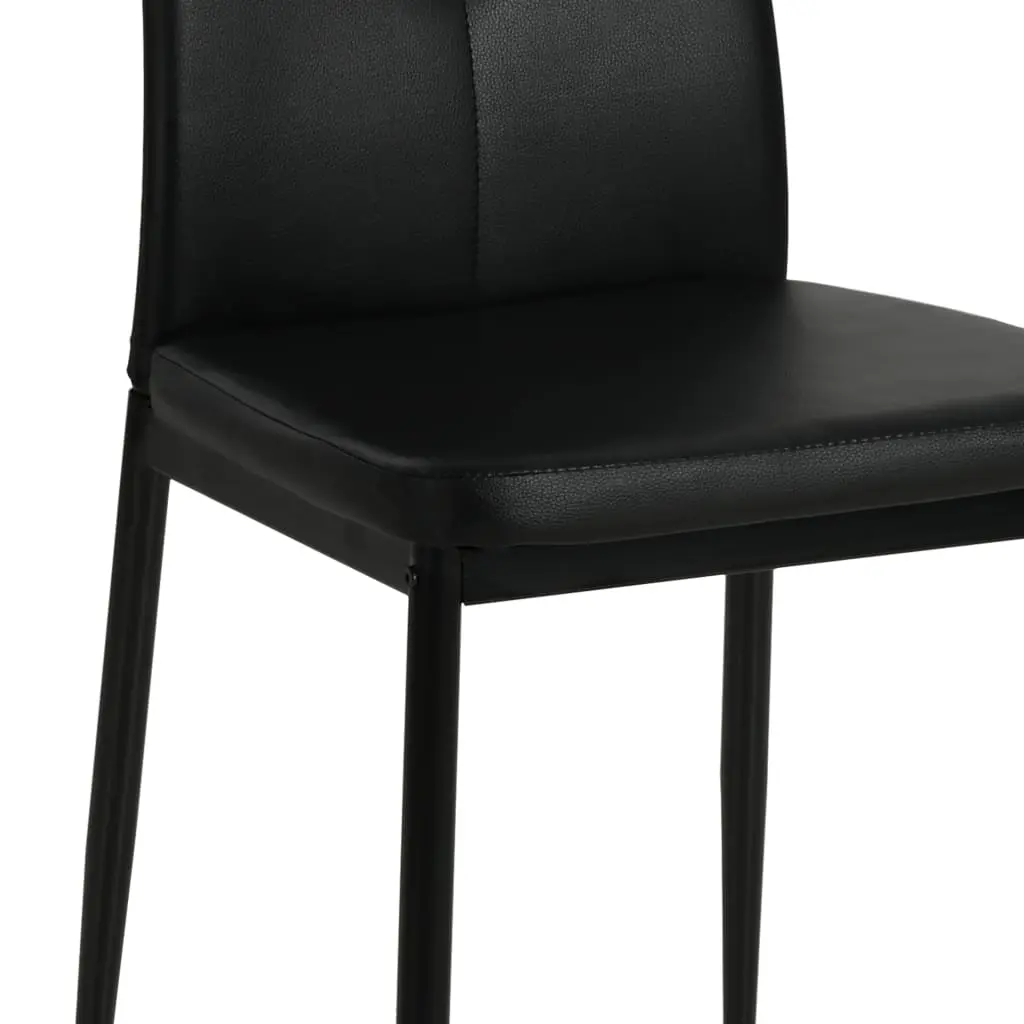vidaXL Dining Chairs 6 pcs Black Faux Leather