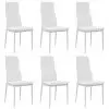 vidaXL Dining Chairs 6 pcs White Faux Leather