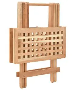 vidaXL Foldable Side Table Solid Walnut Wood 50x50x49 cm