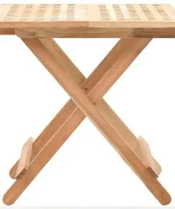 vidaXL Foldable Side Table Solid Walnut Wood 50x50x49 cm