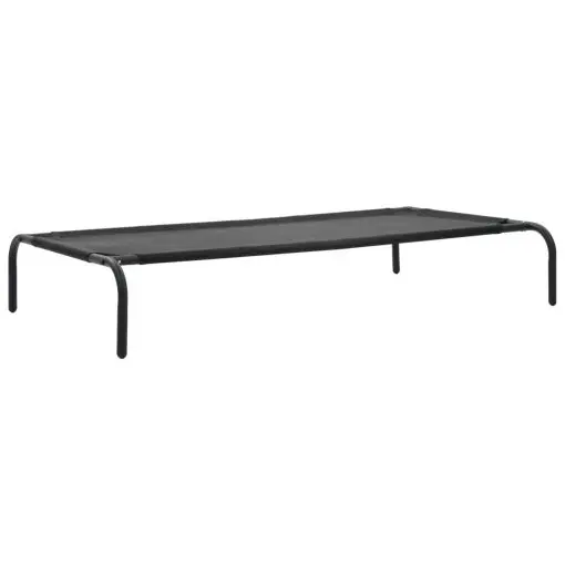 vidaXL Elevated Dog Bed Black L Textilene