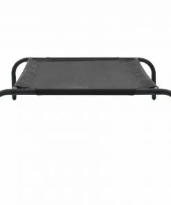 vidaXL Elevated Dog Bed Black L Textilene