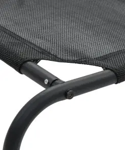 vidaXL Elevated Dog Bed Black L Textilene