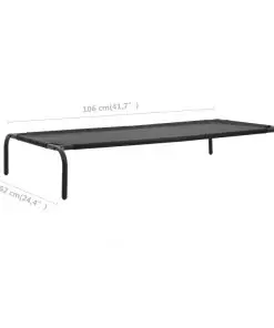 vidaXL Elevated Dog Bed Black L Textilene