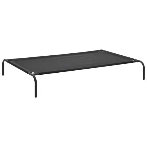 vidaXL Elevated Dog Bed Black XL Textilene